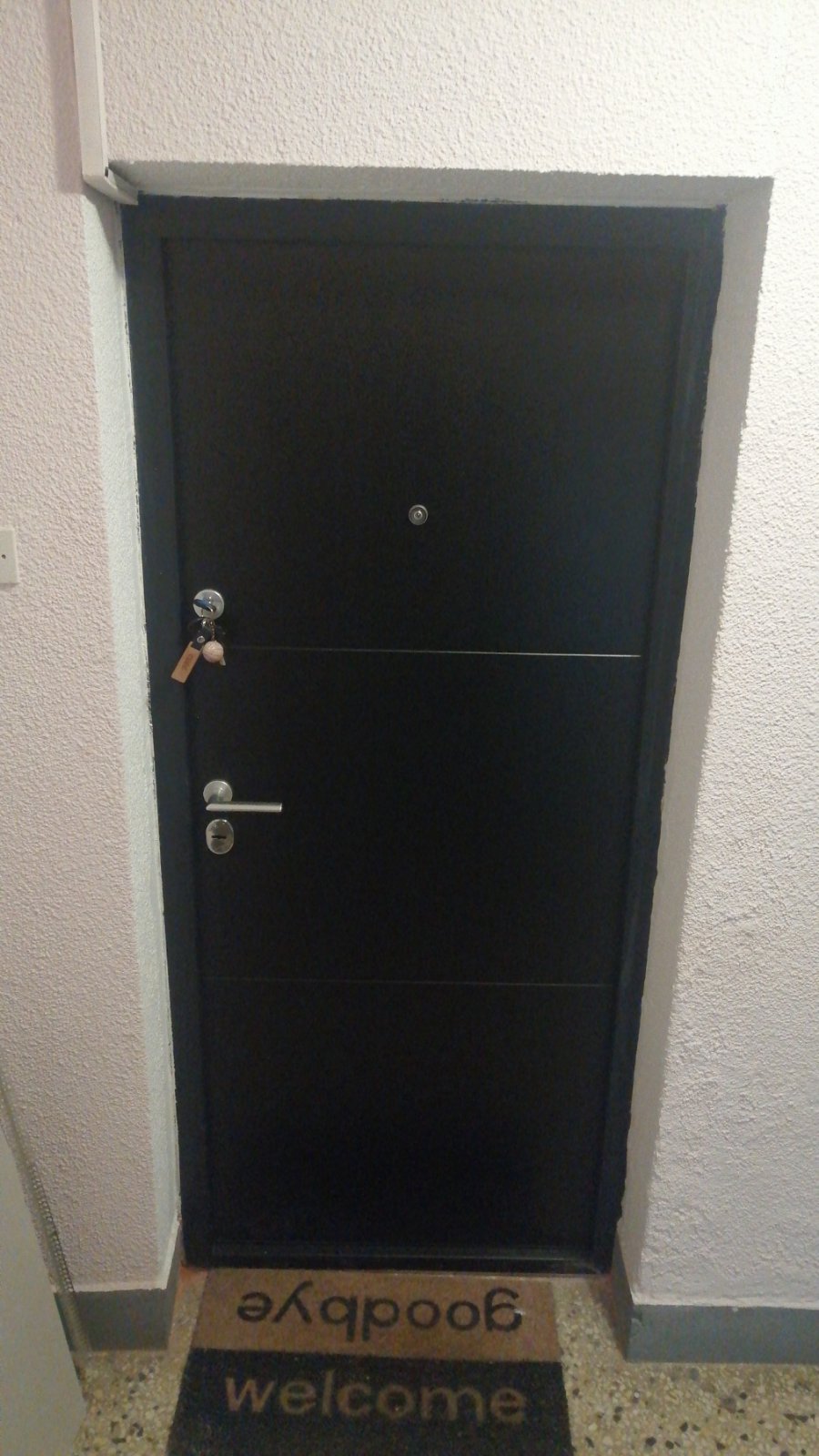 Crna sigurnosna vrata sa horizontalnim panelima